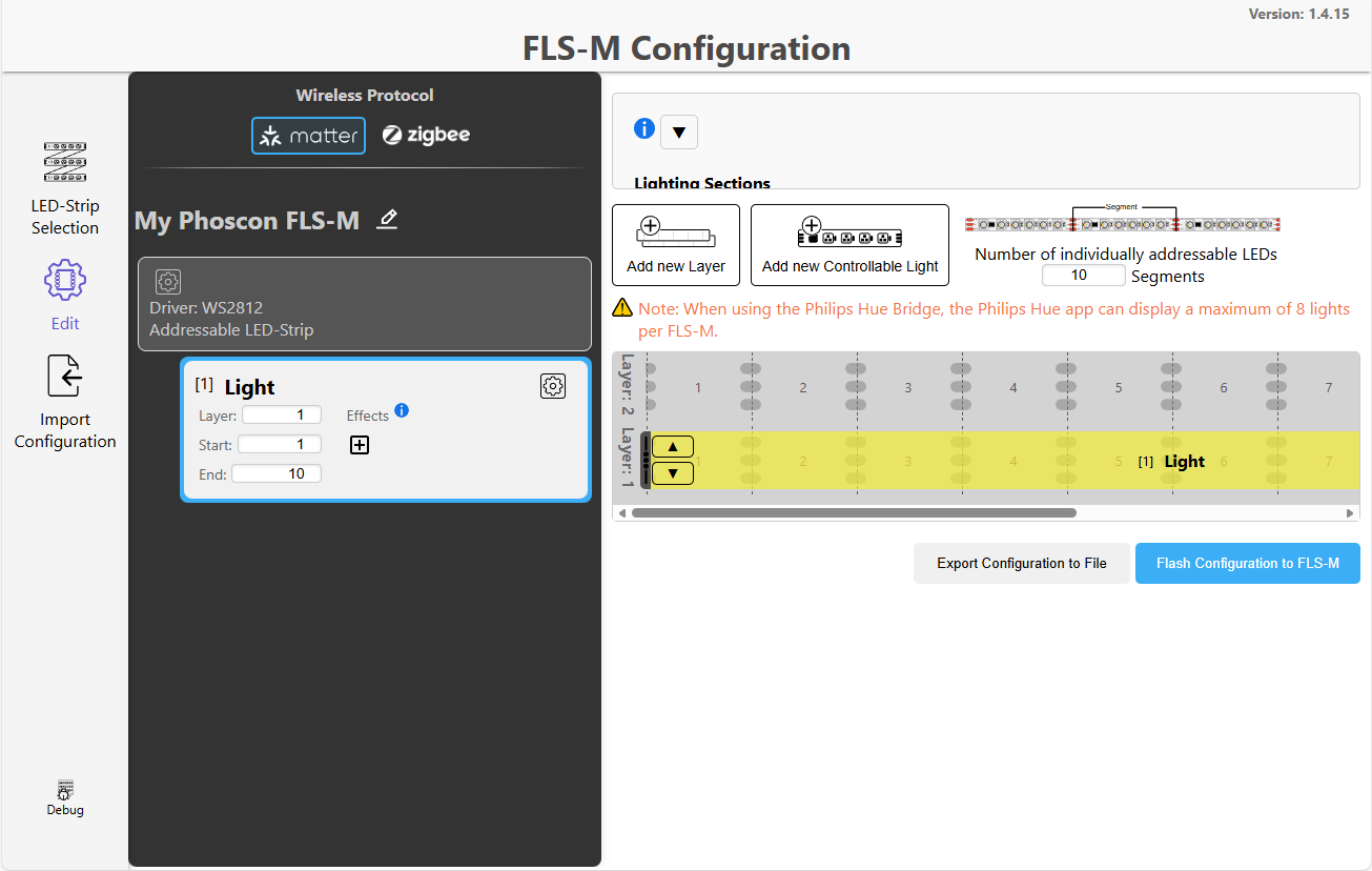 Config-builder addressable LED strip