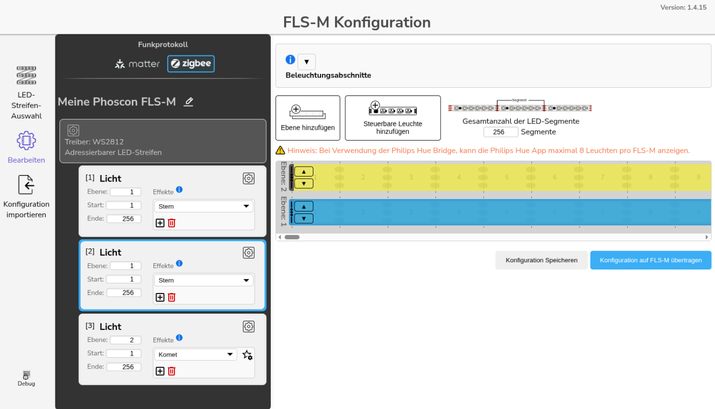 Config-Builder Beispiel: Sterne und Komet