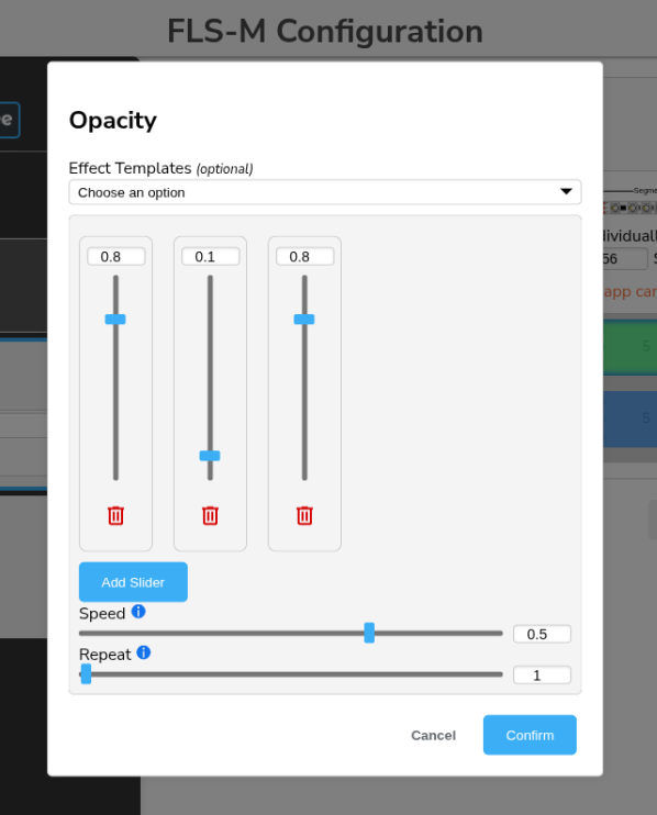 Config-Builder example: Opacity - configuration of the effect
