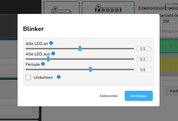 Config-Builder Beispiel: Blinker - Konfiguration des Effekts