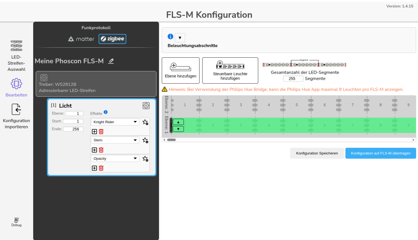 Config-Builder Beispiel: Effektwechsel