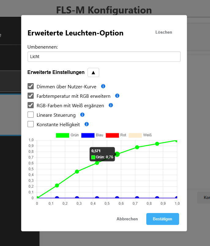 Config-Builder Dimmkurve