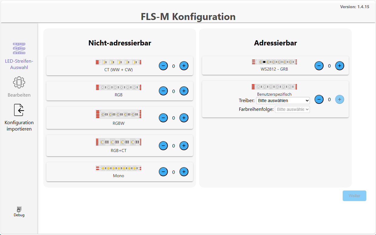 Config-Builder Startseite
