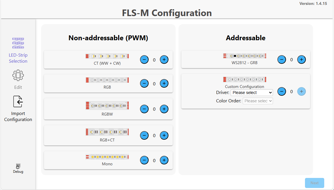 Config-builder home page