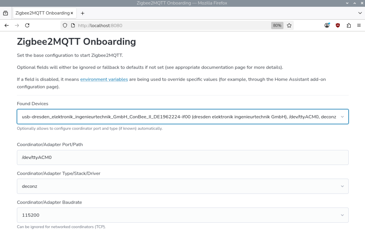 Adaptateur de sélection d’intégration ConBee II