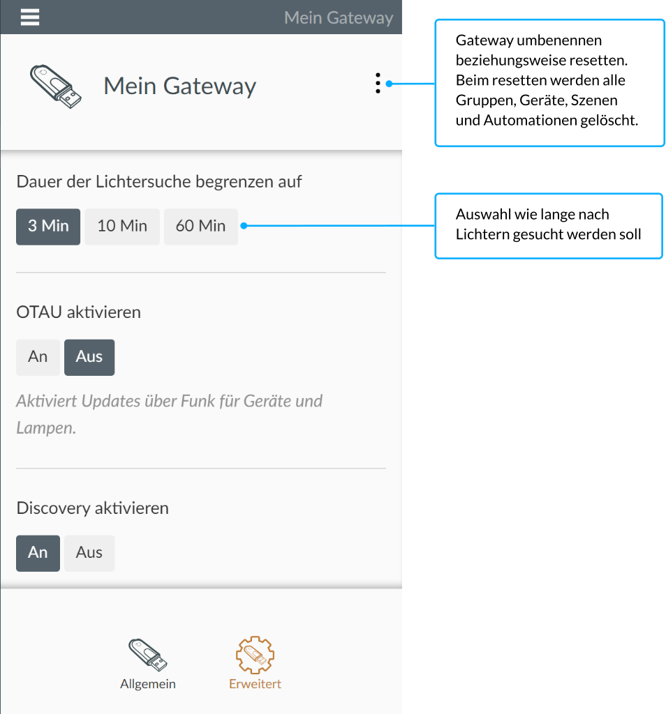 Erweiterte Einstellungen 3 - Smartphone App